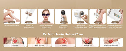 Depilador IPL Laser 9 Níveis 999.900 Flashes - Luz Pulsada Permanente Indolor Casa