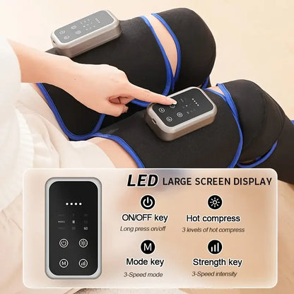 Electric full leg massager wireless control airbag pressing massage calf thigh muscle relaxation multiple modes adjustable