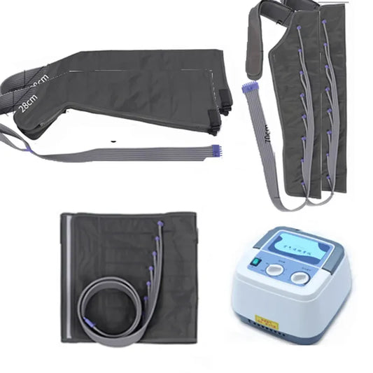 Massageador de Pressoterapia com 8 Airbags - Compressão de Ar para Pernas e Pés com Vibração e Terapia Infravermelha