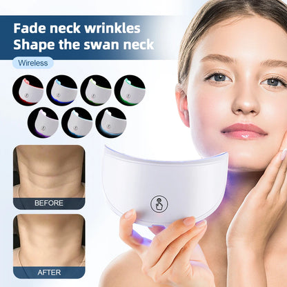 Máquina de Beleza LED Rosto e Pescoço - Ferramenta Profissional Cuidados da Pele Fototerapia