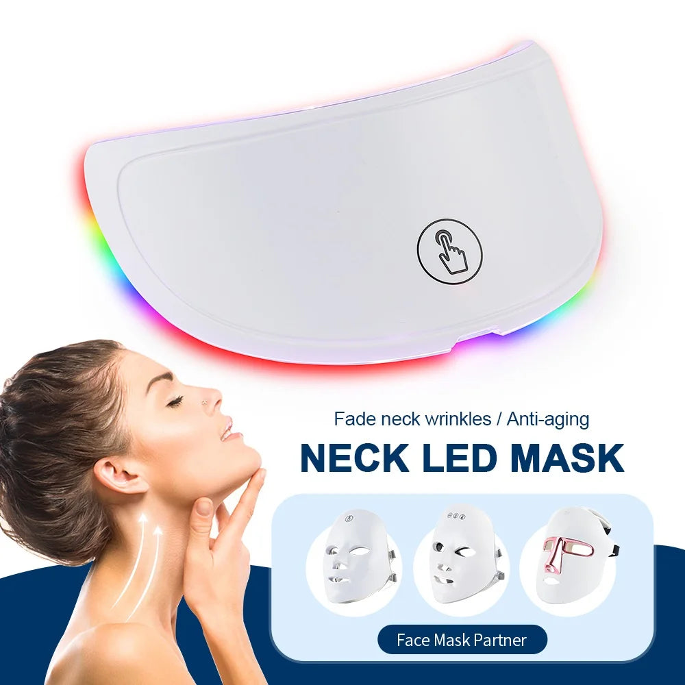 Máquina de Beleza LED Rosto e Pescoço - Ferramenta Profissional Cuidados da Pele Fototerapia