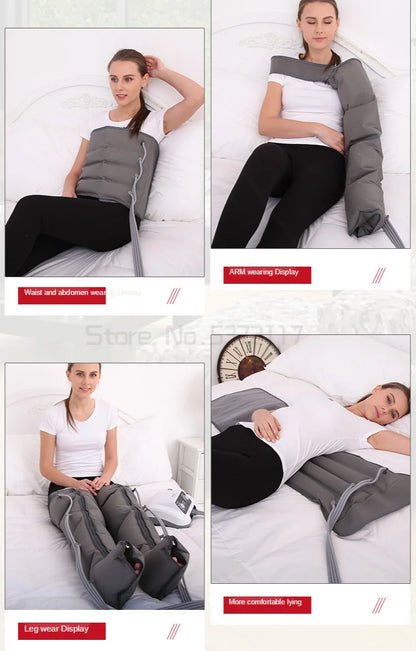 Massageador Portátil de Drenagem Linfática - Máquina de Pressoterapia Detox com Terapia de Pressão de Ar