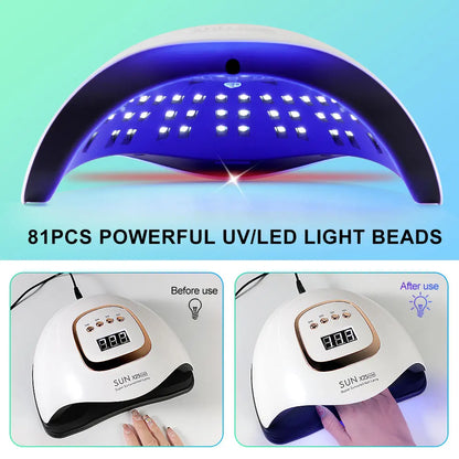 SUN X25MAX 81LED Lâmpada UV para Secagem de Unhas Cura Rápida Todo Verniz Gel para Unhas Secador de Luz UV Profissional Potente Salão de Manicure