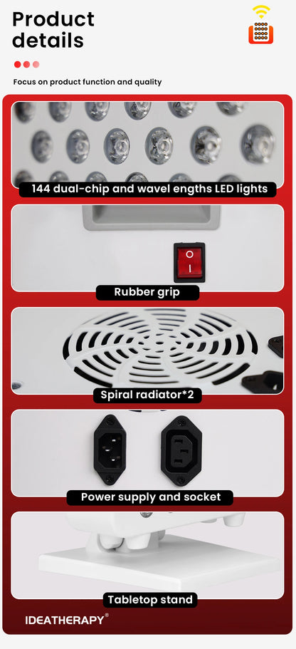 Dispositivo LED Terapia Luz Vermelha - Painel Infravermelho Próximo Corpo Inteiro 9 Ondas