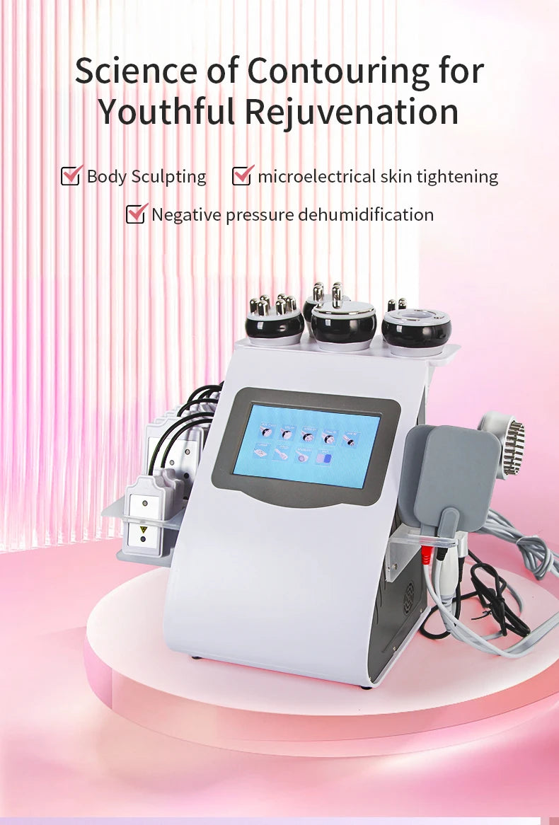 Máquina Multifuncional 9 em 1 - Cavitação 40K Radiofrequência Vácuo Laser Ultrassónica Modelagem Corporal