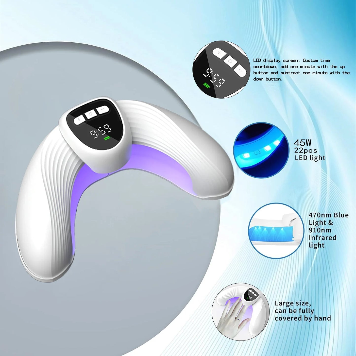 Fungal Nail Laser Treatment Device - Anti Fungus for Toenail & Fingernail Infections Onychomycosis, Paronychia, Ingrown Toenail