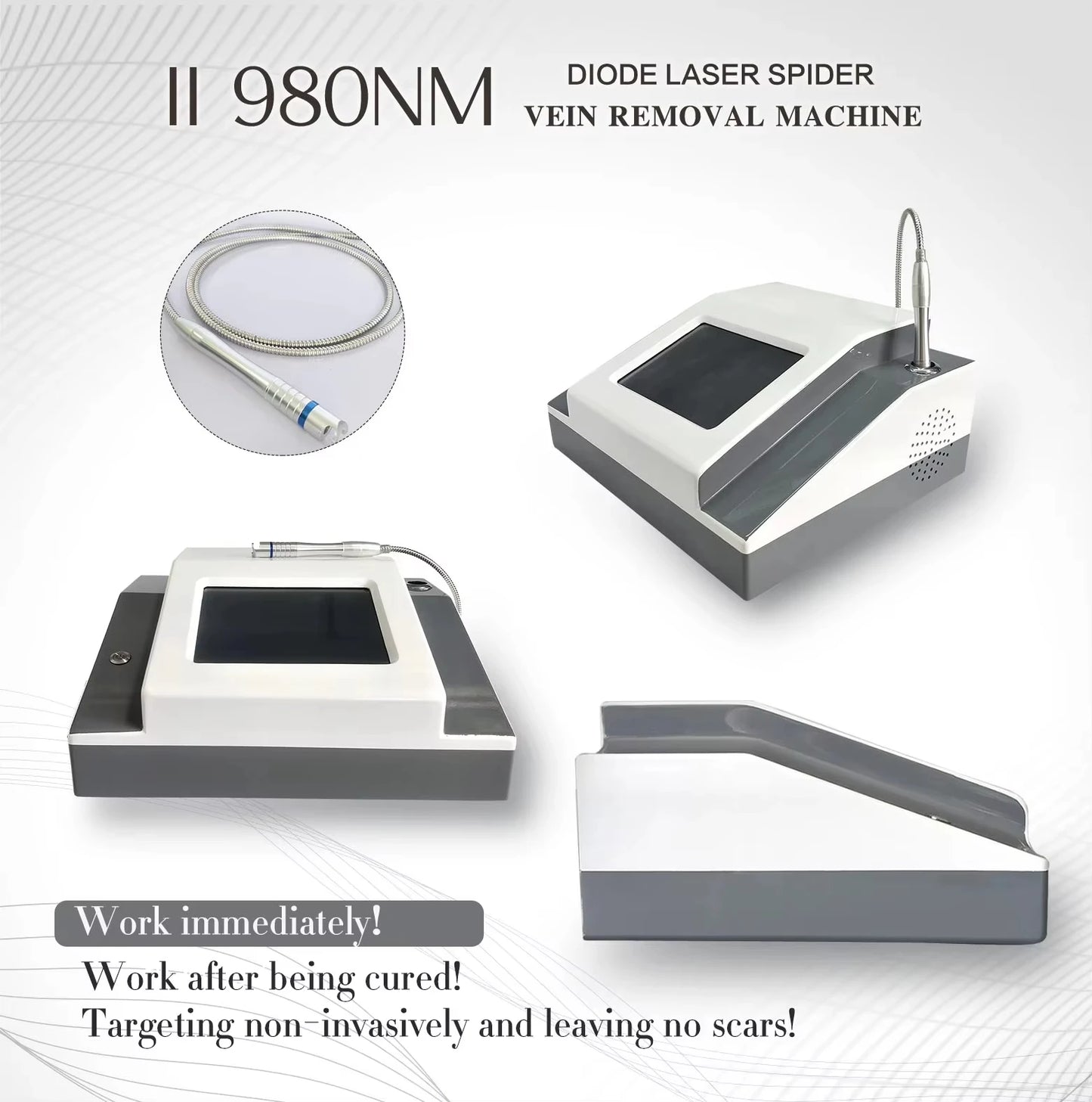 Máquina Laser Diodo 2 em 1 - Remoção Vasos Sanguíneos 980nm Tratamento Vascular