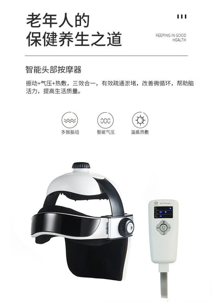 Capacete Massageador de Cabeça - Pressão de Ar, Vibração e Compressão Térmica