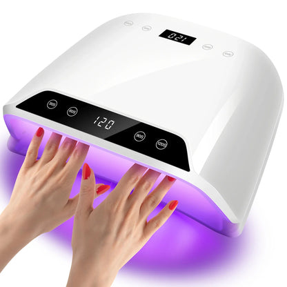 Lâmpada de Secagem de Unhas Profissional UV LED para Manicure 72LEDS Máquina de Secagem de Verniz Gel para Unhas com Sensor Automático Ferramenta de Salão de Manicure