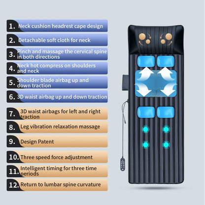Upgrade Large Area Vibration Airbag Swing Heated Neck Massager Full Body Massage Mat Mattress Traction Lumbar with Remote Contro