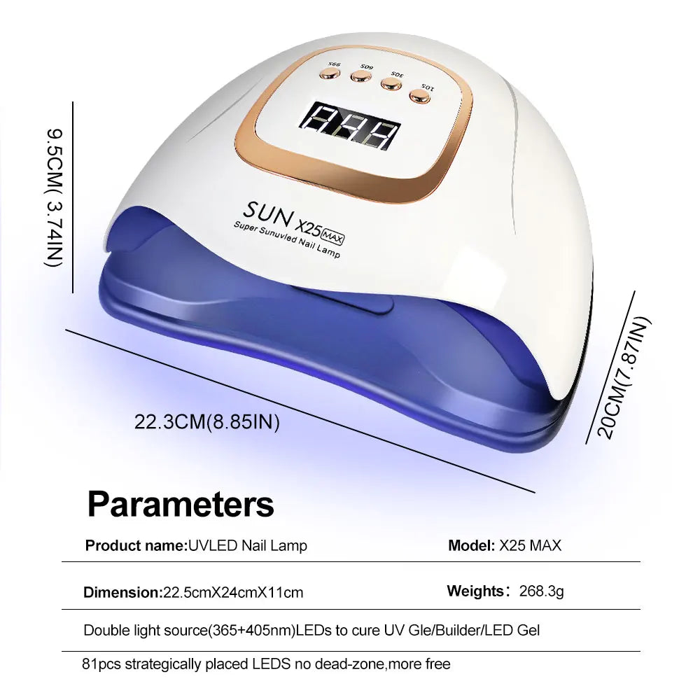 SUN X25MAX 81LED Lâmpada UV para Secagem de Unhas Cura Rápida Todo Verniz Gel para Unhas Secador de Luz UV Profissional Potente Salão de Manicure