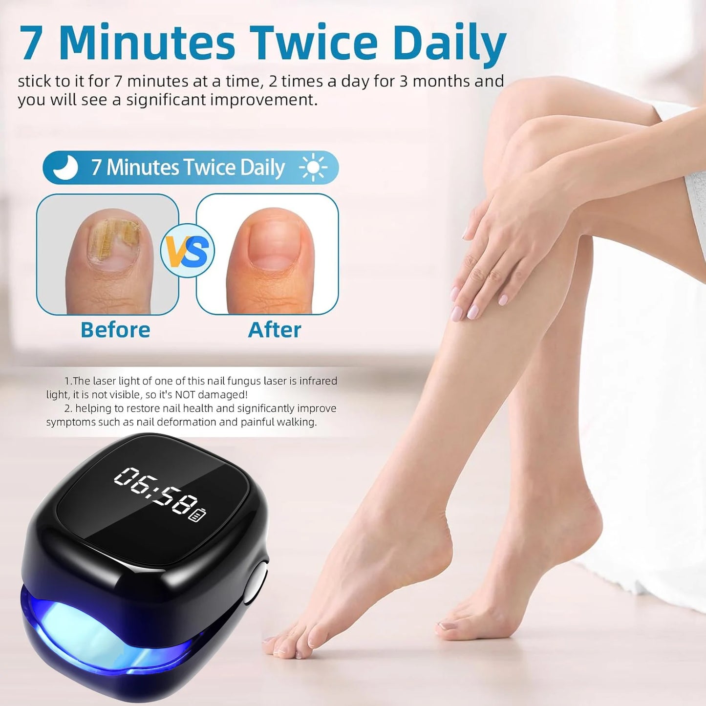 Black Fungal Nail Laser Device Repair Nails Fungus Onychomycosis Nail Fungus Cleaning Laser Device Foot Nail Care Tools
