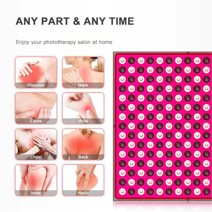 Painel LED Vermelho Fototerapia 660nm/850nm - Lâmpada Aquecimento Fisioterapia Doméstica 45W