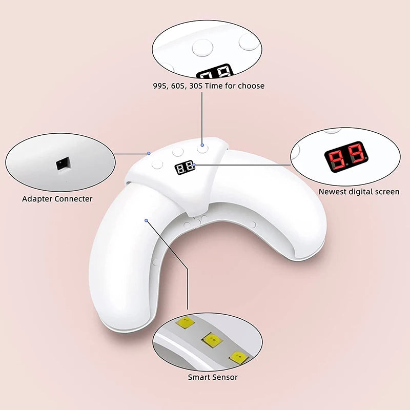 Lâmpada de Arte de Unhas UV LED 36/45W Secador Rápido de Unhas Dobrável com Display Unhas dos Pés e das Mãos Automático para Casa e Salão Lâmpada de Cura