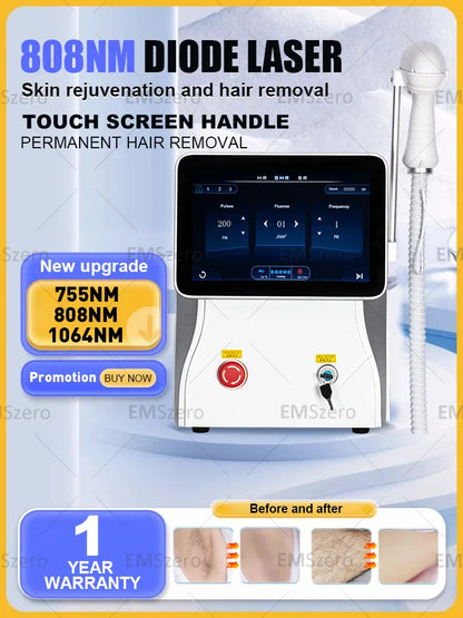 Máquina Laser Diodo Profissional 808nm/755nm/1064nm - Depilação Permanente Indolor Segura Eficaz