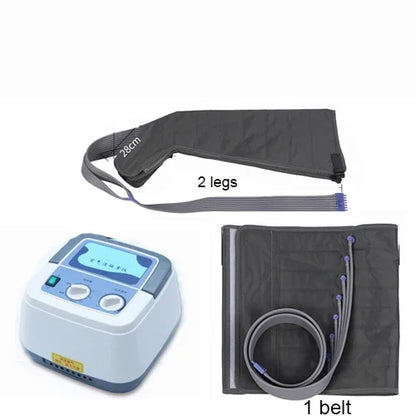 Massageador de Pressoterapia com 8 Airbags - Compressão de Ar para Pernas e Pés com Vibração e Terapia Infravermelha