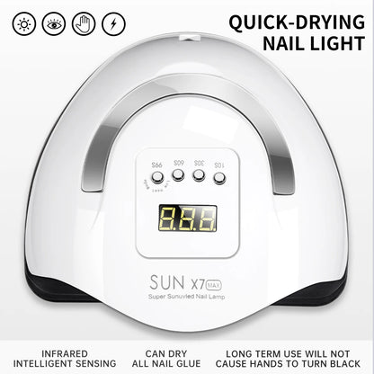 66 Contas da Lâmpada Fonte de Luz Dupla Lâmpada para Unhas,Secador de Unhas UV de Alta Potência para Todo Verniz Gel de Unhas, Luz de Fototerapia LED para Unhas de Salão