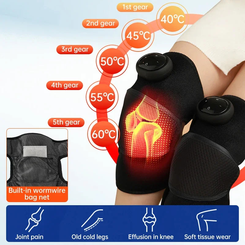 Joelheira Térmica com Vibração e Massagem - Fisioterapia Aquecimento Artrite Ombro Cotovelo Suporte