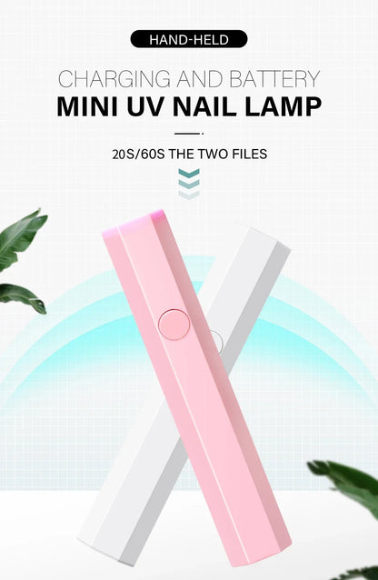 Lâmpada Portátil de Mão Mini para Unhas para Todo Verniz Gel Secagem Rápida Máquina Secadora de Unhas USB Lâmpada UV LED para Unhas Mini Caneta Lanterna