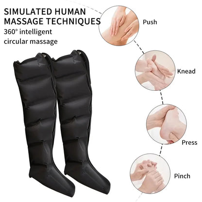 Botas Pressoterapia Pernas com Controlo Remoto - Massagem Compressão Pneumática Relaxamento Profundo