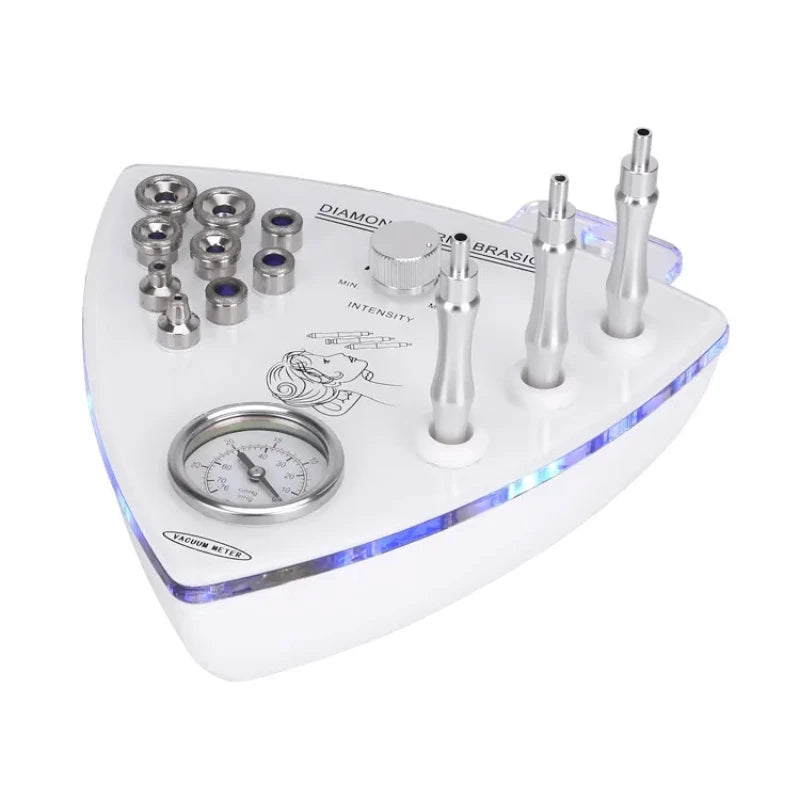 Máquina Microdermoabrasão Diamante Profissional - 65-68cmHg com 9 Pontas para Esfoliação Facial