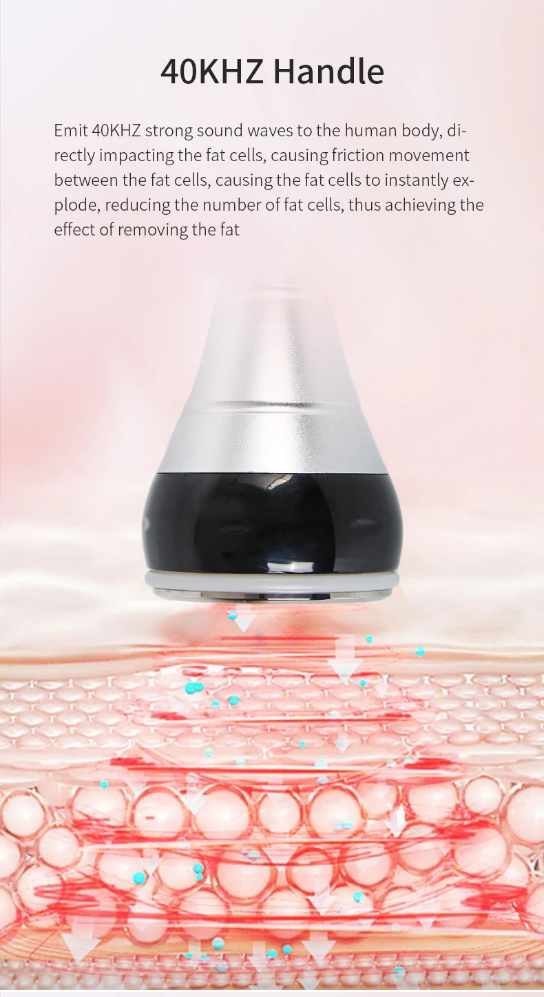 Máquina Multifuncional 9 em 1 - Cavitação 40K Radiofrequência Vácuo Laser Ultrassónica Modelagem Corporal