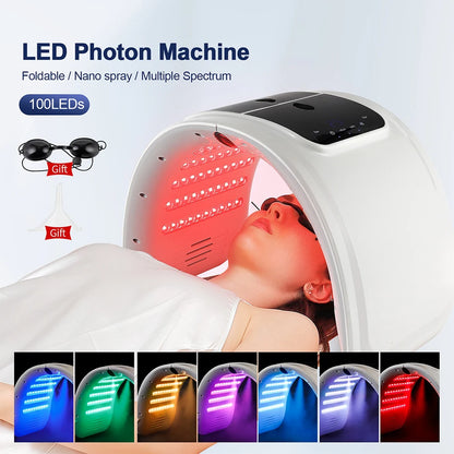 Máquina LED Fóton 7 Cores com Nano Spray - Máscara Hidratante Rosto e Corpo Salão SPA Casa