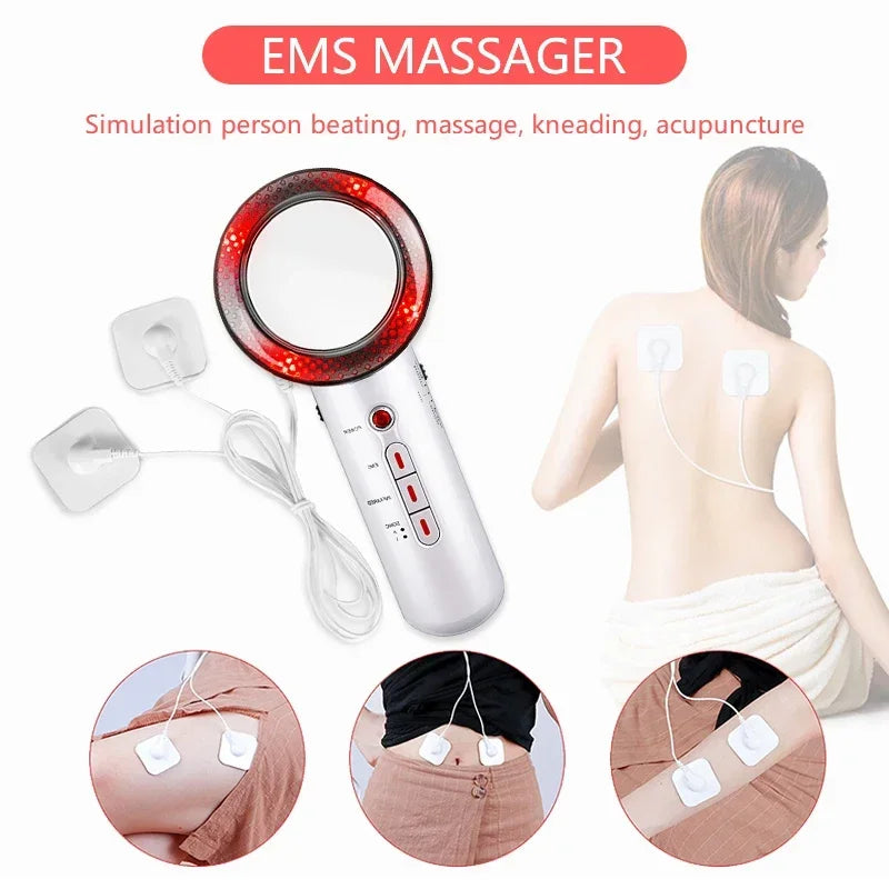 Massageador Ultrassónico 3 em 1 - Cavitação EMS Anti-Celulite com Infravermelho