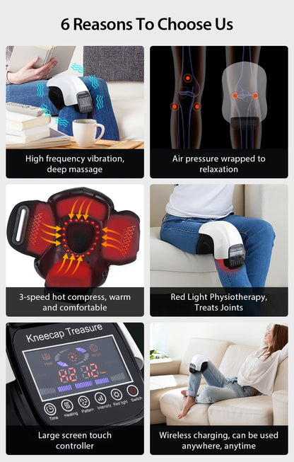 Joelheira Elétrica com Aquecimento - Pressoterapia e Terapia Infravermelha para Artrite