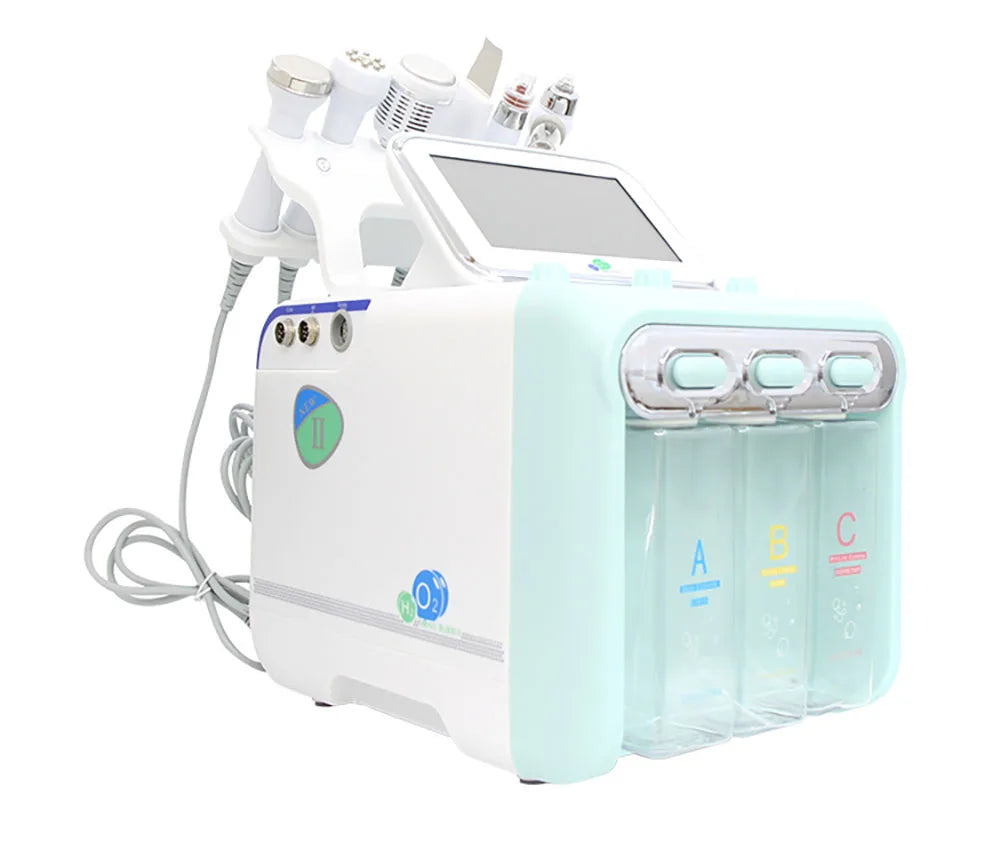 Máquina Dermabrasão Hidrogénio Oxigénio 7 em 1 - Limpeza Profunda Jato Água Diamante Facial