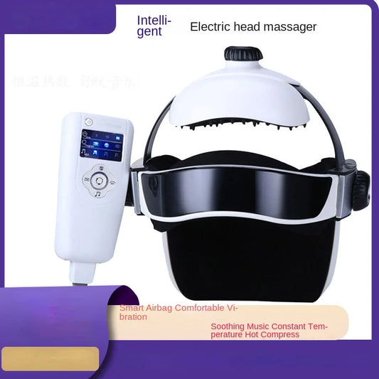 Capacete Massageador de Cabeça - Pressão de Ar, Vibração e Compressão Térmica