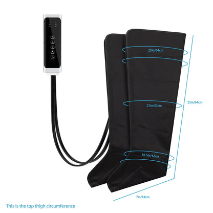 Botas Pressoterapia Pernas com Controlo Remoto - Massagem Compressão Pneumática Relaxamento Profundo