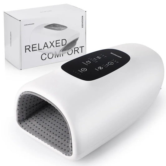 Massageador Inteligente de Mãos Sem Fios - Pressão de Ar, Vibração e Compressão Térmica