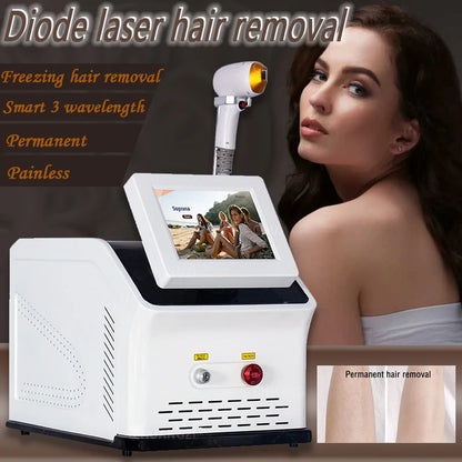 Depiladora Laser Diodo 3 Wavelengths - Remoção Permanente Indolor Ponto Frio Inteligente