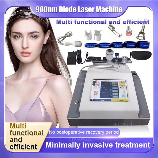 5 In 1 980nm Diode Laser Machine Nail Fungus Treatment Spider Veins Vascular Removal Skin Rejuvenation Beauty Device