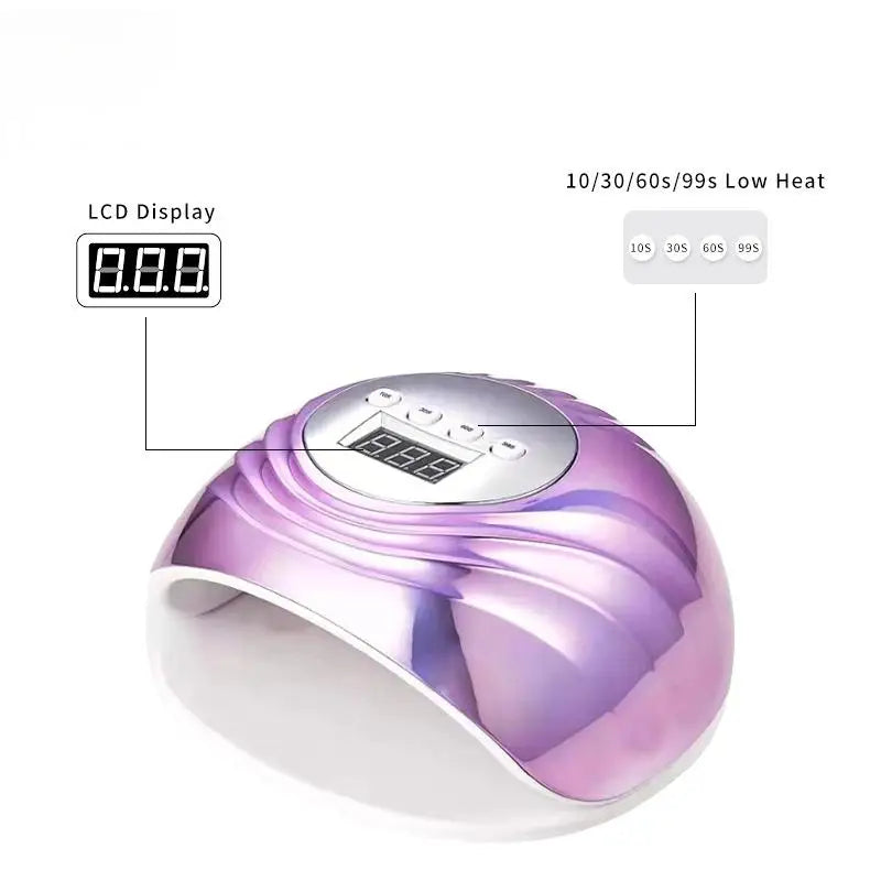 Lâmpada para Unhas 86W UV LED Luz Vermelha com Sensor Inteligente - Secador Portátil de Cura Rápida de Verniz Gel para Uso Doméstico e Salão