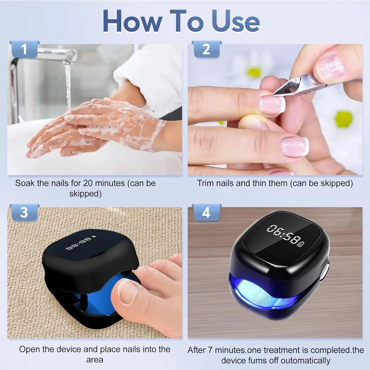 Black Fungal Nail Laser Device Repair Nails Fungus Onychomycosis Nail Fungus Cleaning Laser Device Foot Nail Care Tools