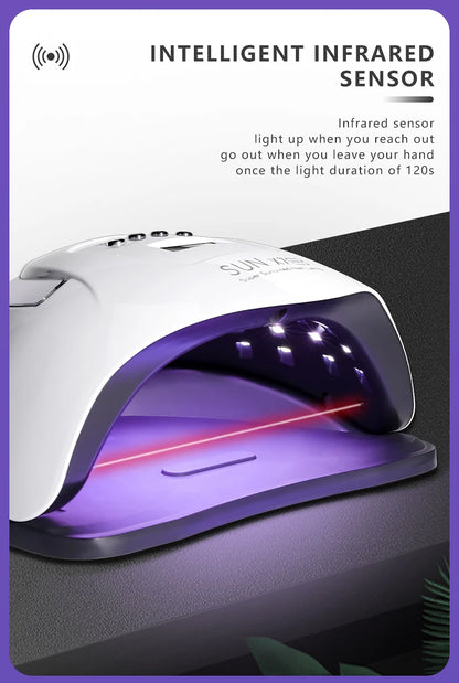 66 Contas da Lâmpada Fonte de Luz Dupla Lâmpada para Unhas,Secador de Unhas UV de Alta Potência para Todo Verniz Gel de Unhas, Luz de Fototerapia LED para Unhas de Salão