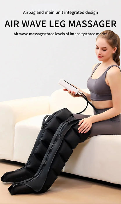 Botas Pressoterapia Pernas com Controlo Remoto - Massagem Compressão Pneumática Relaxamento Profundo