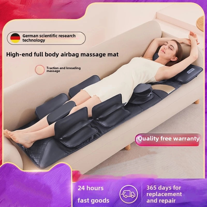 Upgrade Large Area Vibration Airbag Swing Heated Neck Massager Full Body Massage Mat Mattress Traction Lumbar with Remote Contro