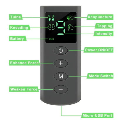 Máquina EMS TENS 4 Modos - Estimulador Muscular 9 Intensidades Acupuntura Massagem Digital