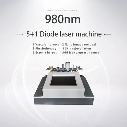 5 In 1 980nm Diode Laser Machine Nail Fungus Treatment Spider Veins Vascular Removal Skin Rejuvenation Beauty Device