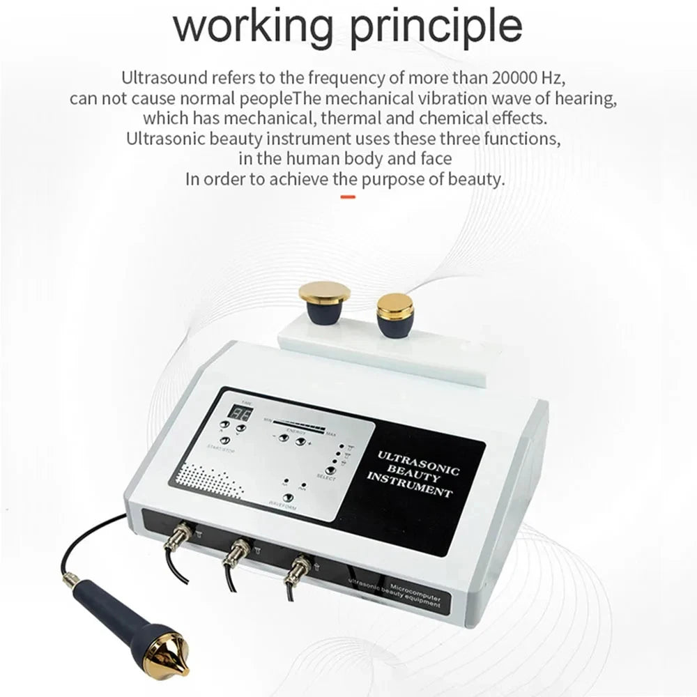 Máquina de Ultrassom 1 MHz para Casa - Terapia Facial e Corporal Anti-Envelhecimento 2024