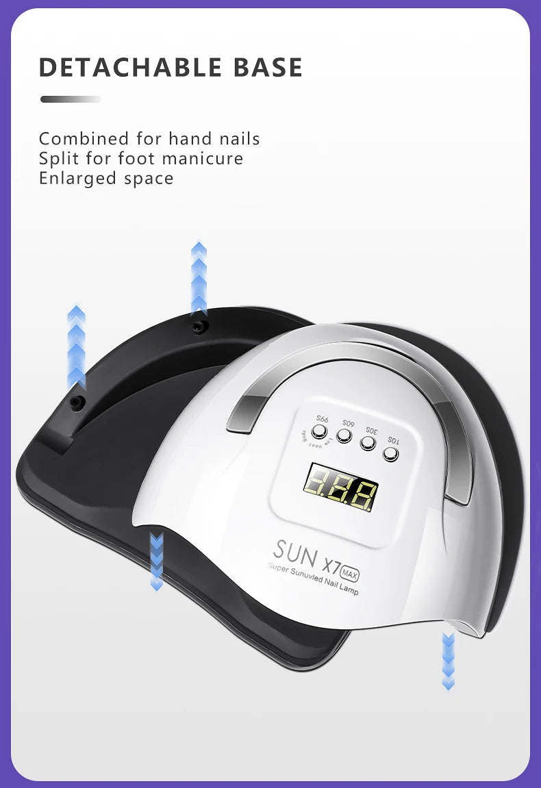 66 Contas da Lâmpada Fonte de Luz Dupla Lâmpada para Unhas,Secador de Unhas UV de Alta Potência para Todo Verniz Gel de Unhas, Luz de Fototerapia LED para Unhas de Salão