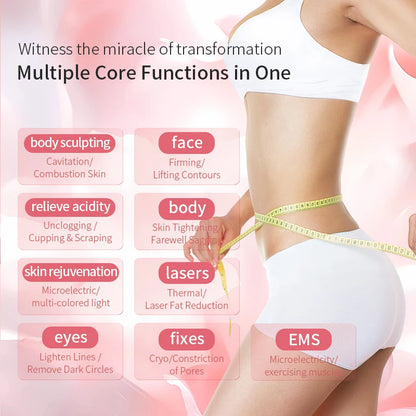 Máquina Multifuncional 9 em 1 - Cavitação 40K Radiofrequência Vácuo Laser Ultrassónica Modelagem Corporal