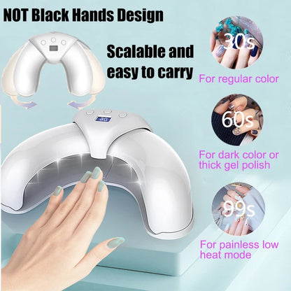 Lâmpada de Arte de Unhas UV LED 36/45W Secador Rápido de Unhas Dobrável com Display Unhas dos Pés e das Mãos Automático para Casa e Salão Lâmpada de Cura