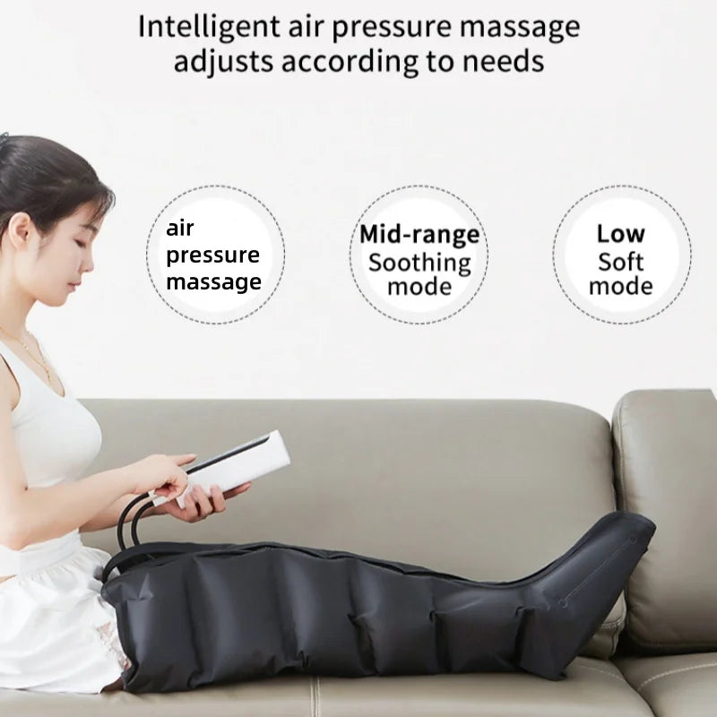 Botas Pressoterapia Pernas com Controlo Remoto - Massagem Compressão Pneumática Relaxamento Profundo
