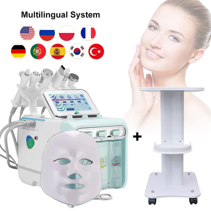 Máquina Dermabrasão Hidrogénio Oxigénio 7 em 1 - Limpeza Profunda Jato Água Diamante Facial