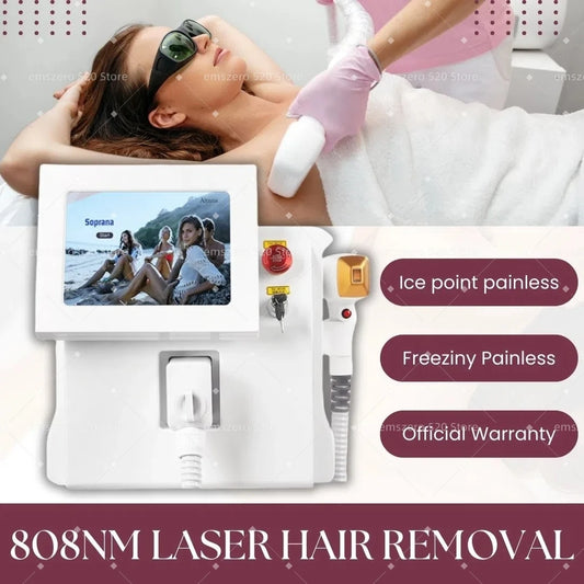 Depiladora Laser Diodo 808nm - Remoção Permanente Indolor com Sistema Ice Platinum