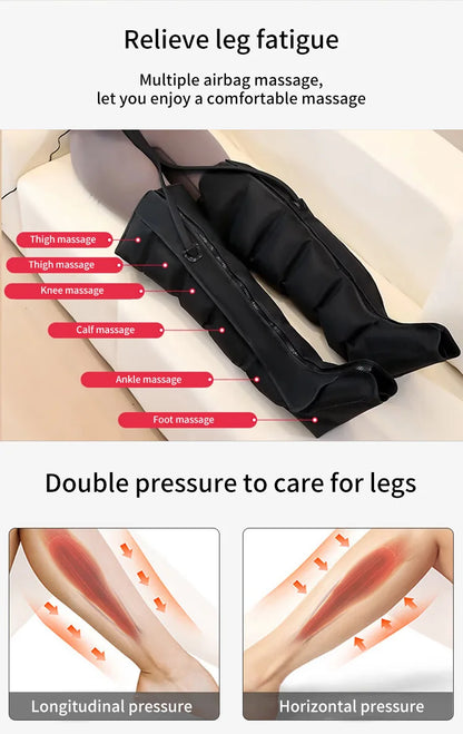 Botas Pressoterapia Pernas com Controlo Remoto - Massagem Compressão Pneumática Relaxamento Profundo